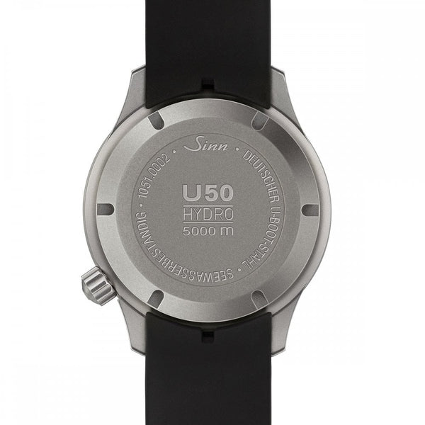 Sinn Men's U50 HYDRO Black Silicone Diving Watch