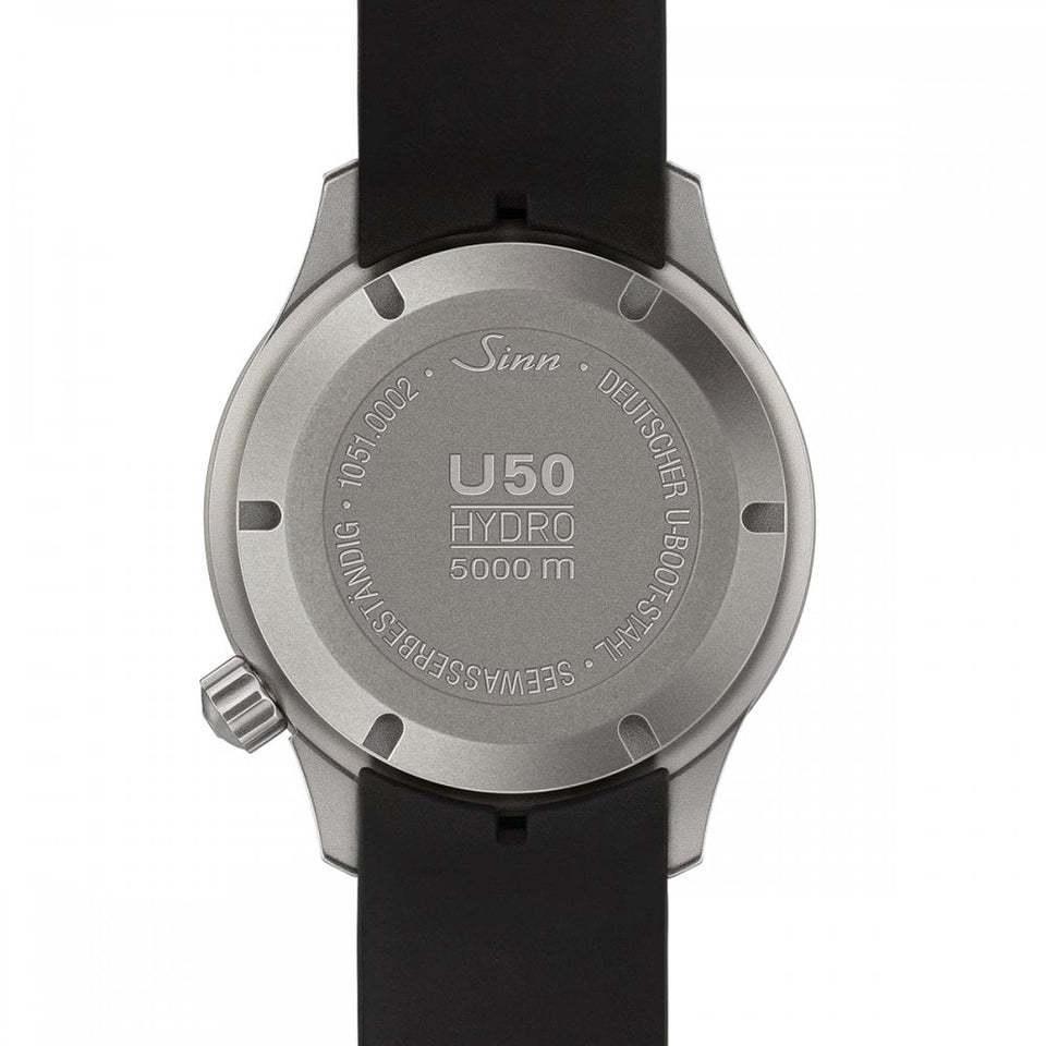 Sinn Men's U50 HYDRO Black Silicone Diving Watch
