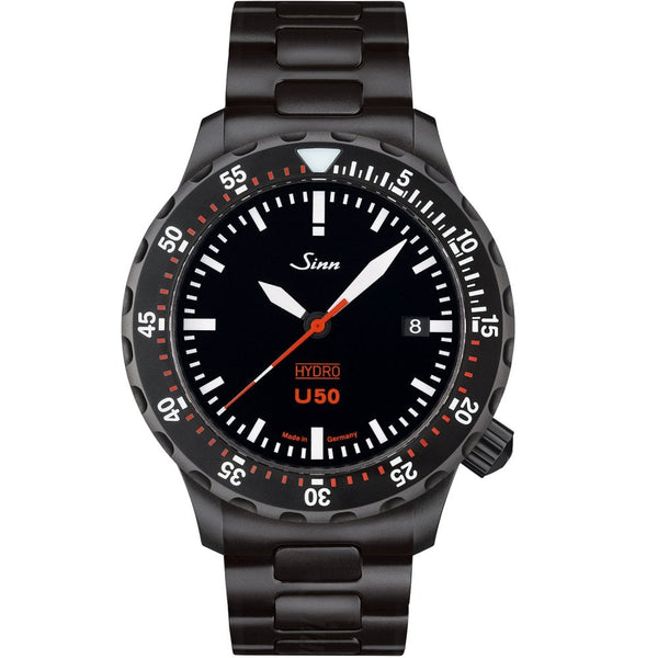 Sinn Men's U50 HYDRO S Black Steel Diving Watch
