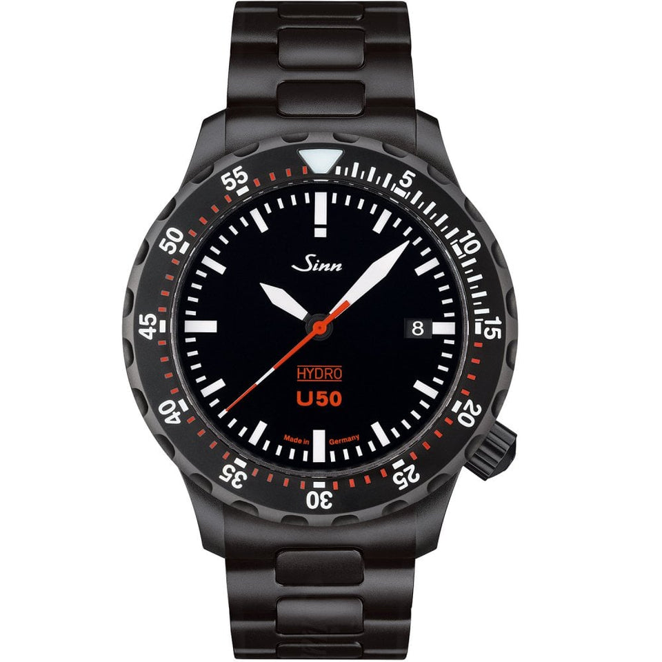 Sinn Men's U50 HYDRO S Black Steel Diving Watch