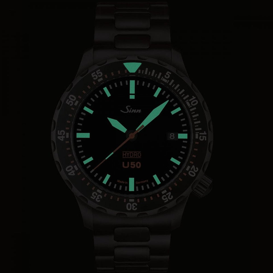 Sinn Men's U50 HYDRO S Black Steel Diving Watch