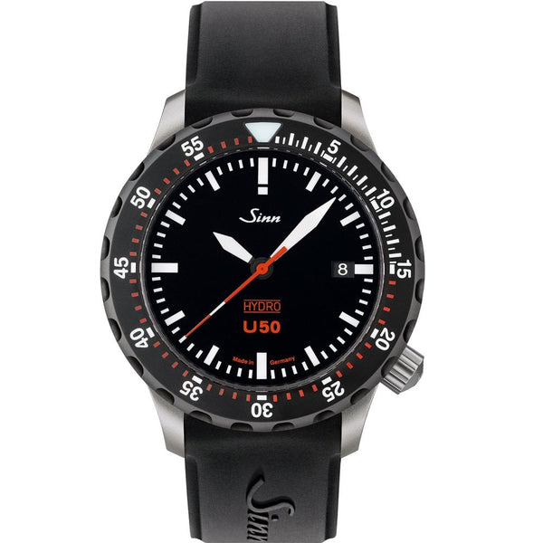 Sinn Men's U50 HYDRO SDR Black Silicone Diving Watch