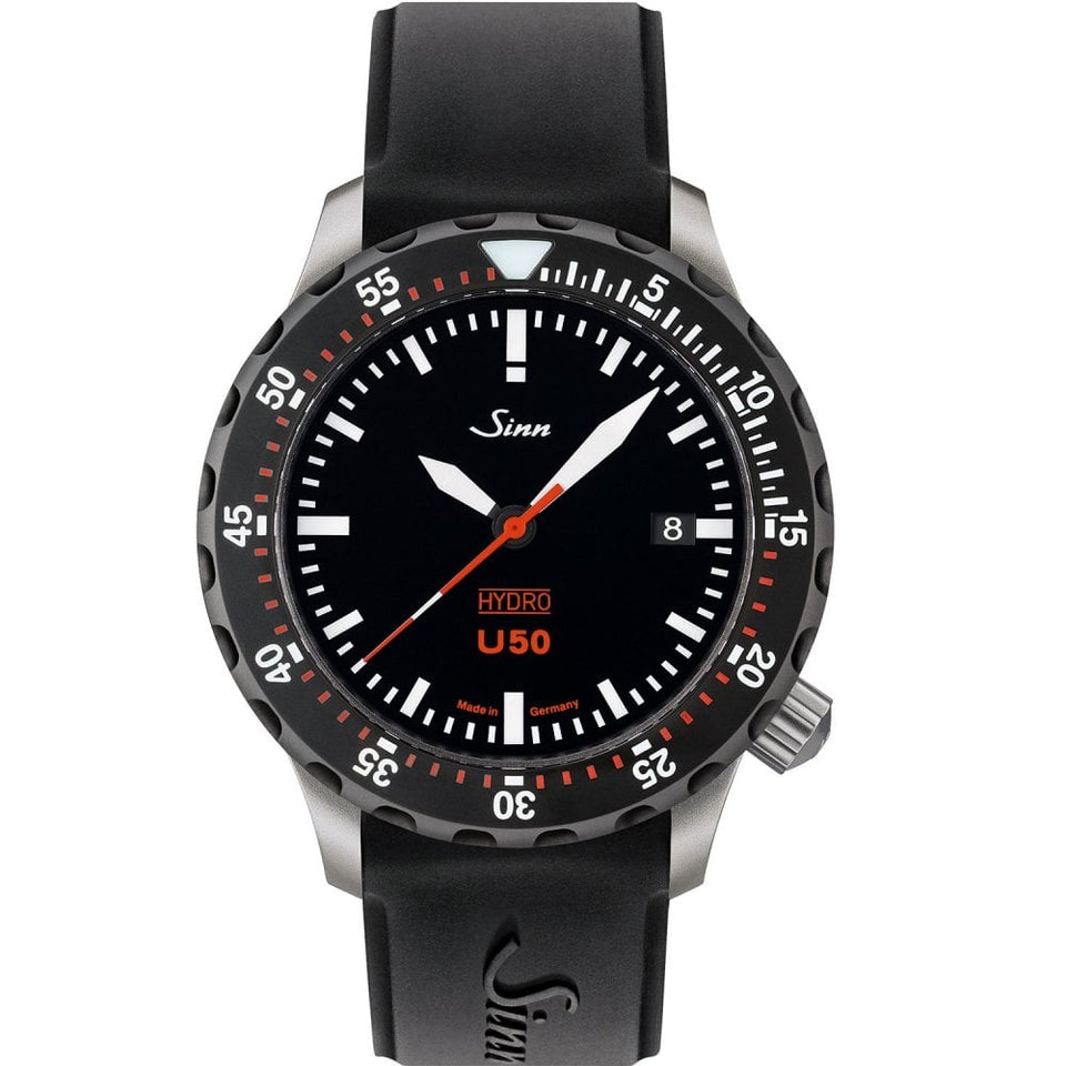 Sinn Men's U50 HYDRO SDR Black Silicone Diving Watch