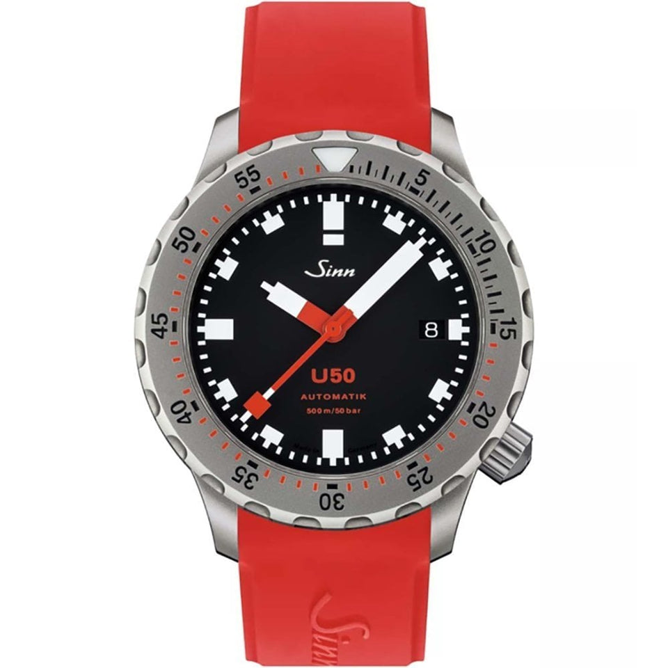 Sinn Men's U50 Red Silicone Diver's Watch