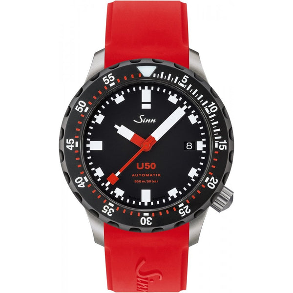 Sinn Men's U50 Red Silicone Diver's Watch