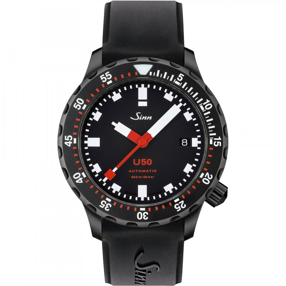 Sinn Men's U50 S Silicone Black Diver's Watch
