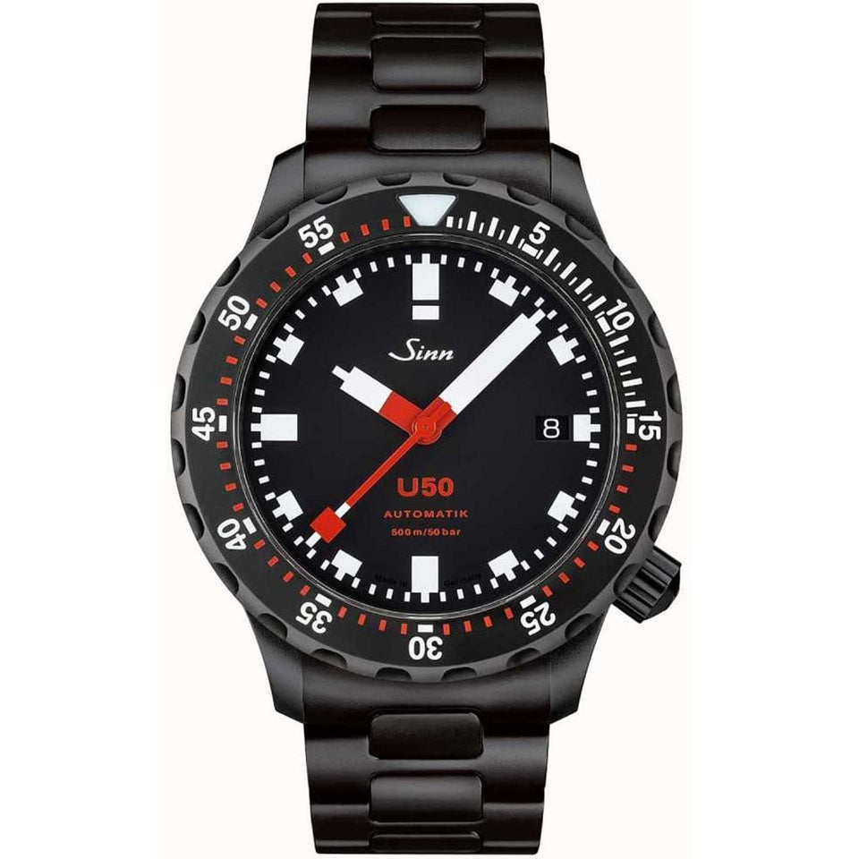 Sinn Men's U50 S TEGIMENT Bracelet Black Diver's Watch