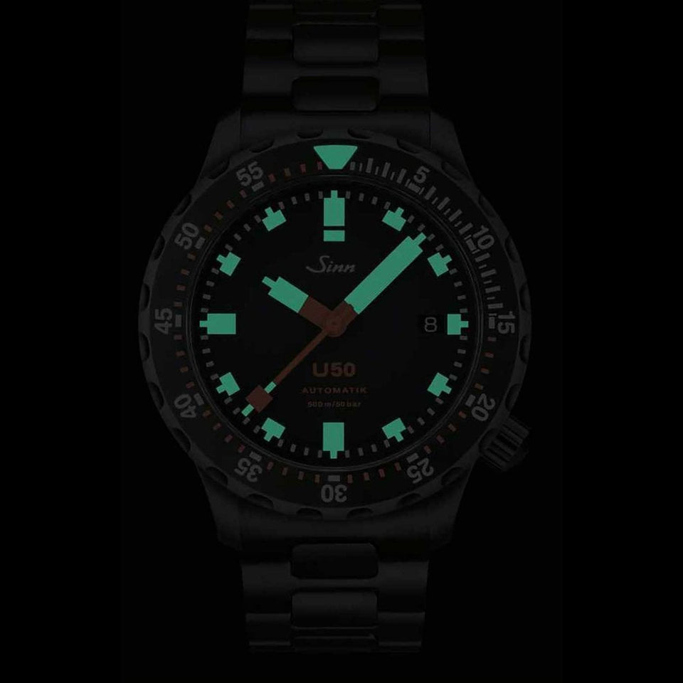 Sinn Men's U50 S TEGIMENT Bracelet Black Diver's Watch