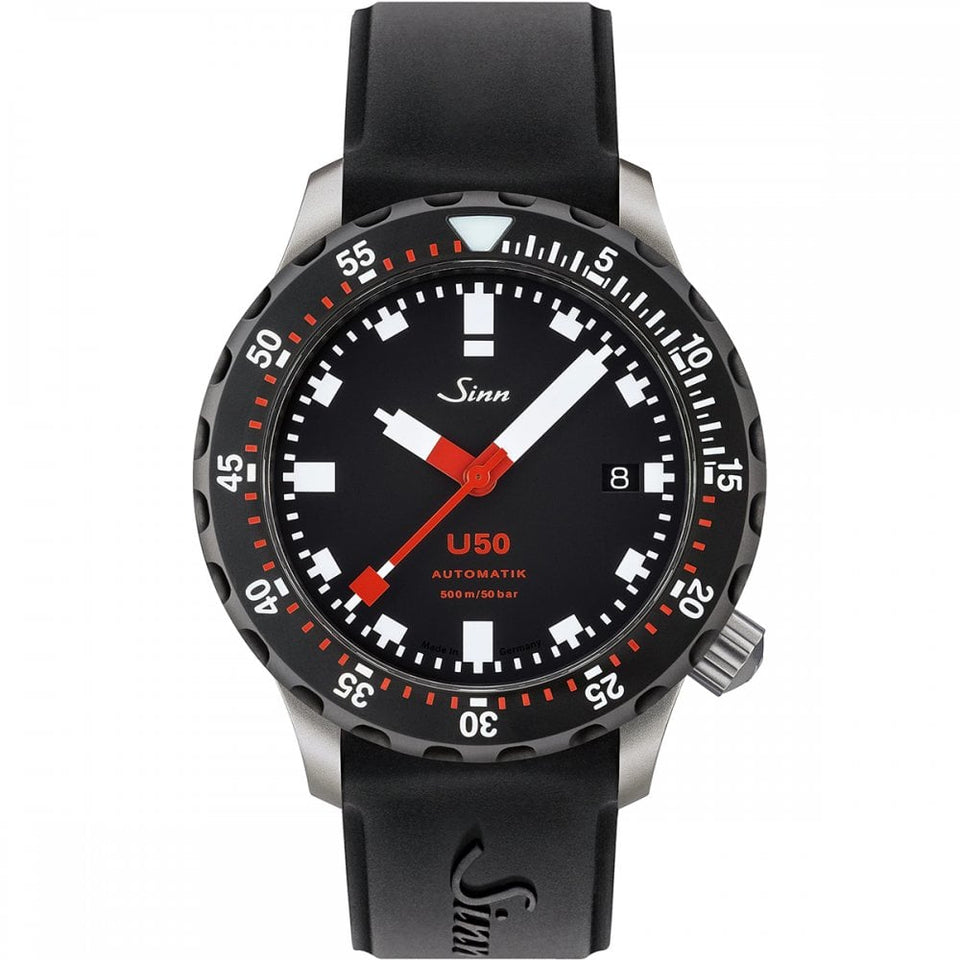Sinn Men's U50 SDR Black Silicone Diver's Watch