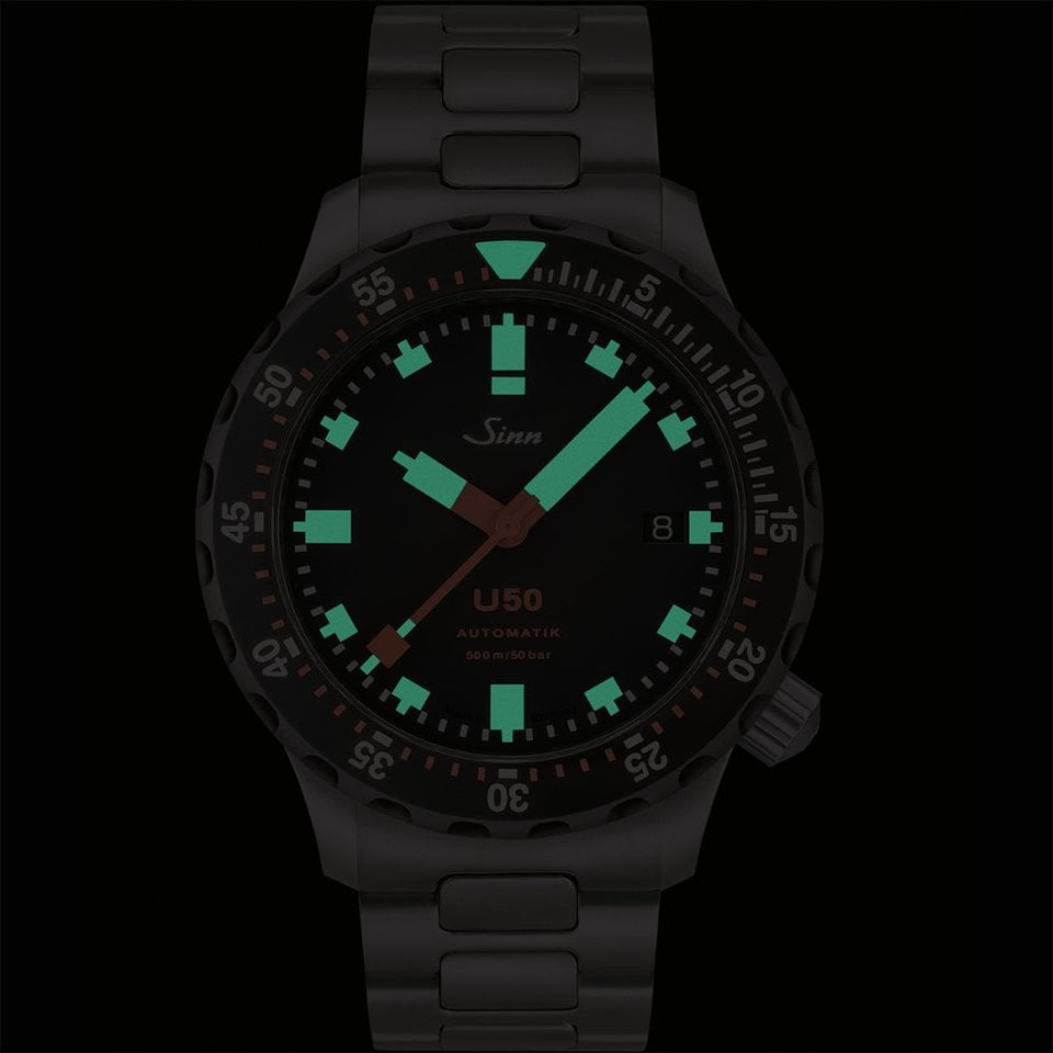 Sinn U50 SDR TEGIMENTED Black Silicone Diver's Watch