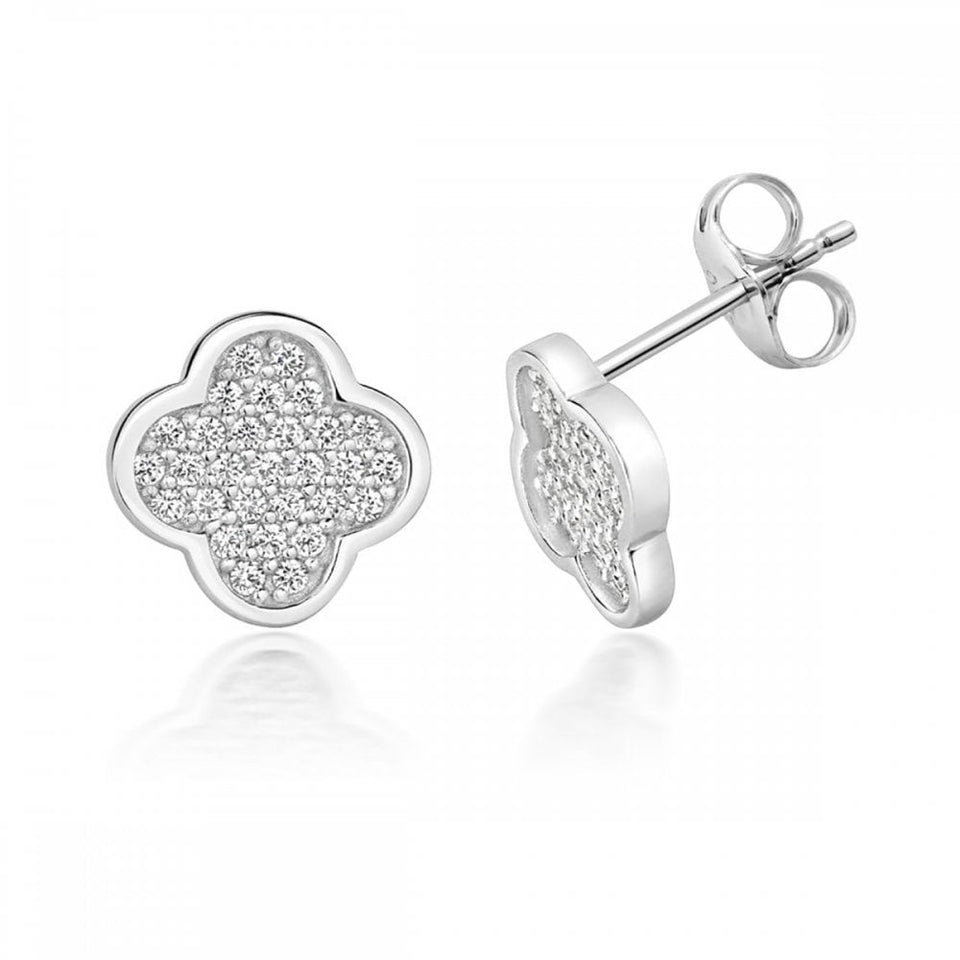 Francis & Gaye Stone Set Clover Earrings