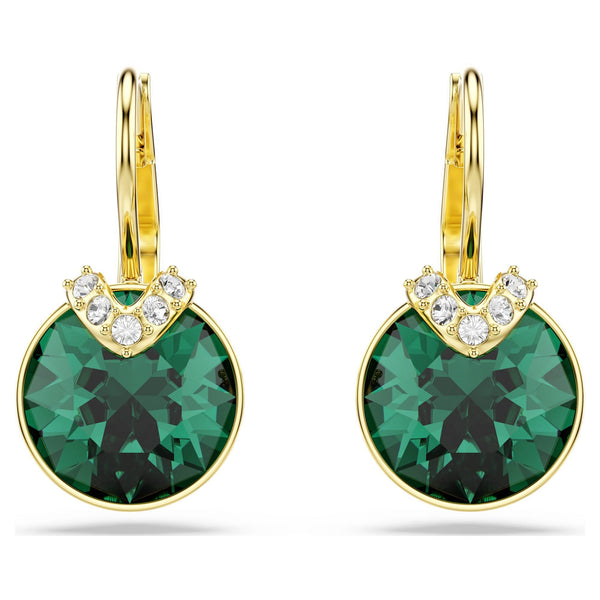 Swarovski Bella Gold Tone & Green 'V' Earring Drops