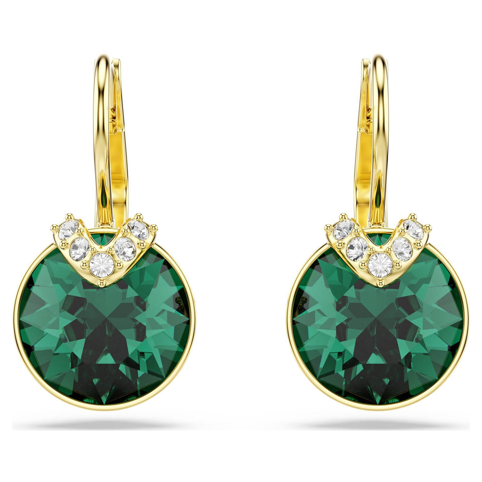 Swarovski Bella Gold Tone & Green 'V' Earring Drops