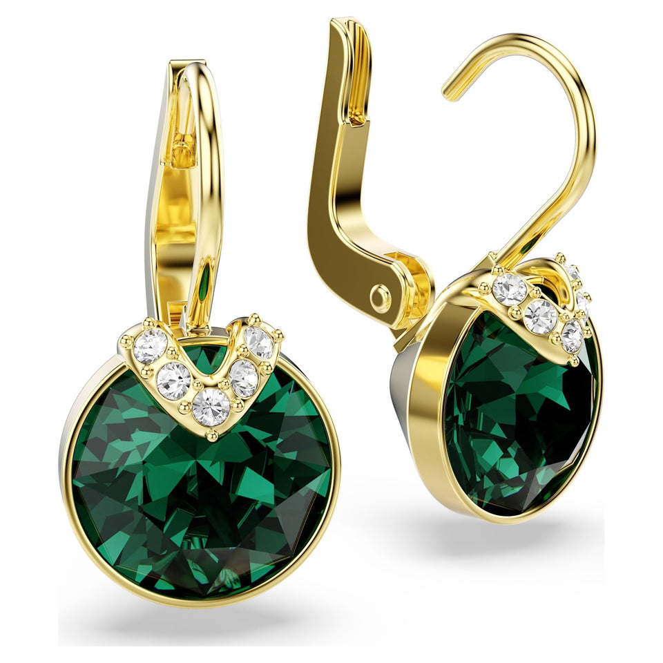 Swarovski Bella Gold Tone & Green 'V' Earring Drops