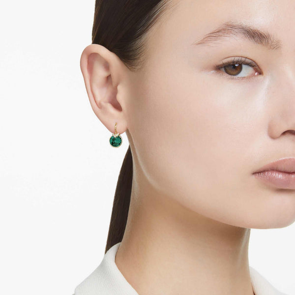 Swarovski Bella Gold Tone & Green 'V' Earring Drops