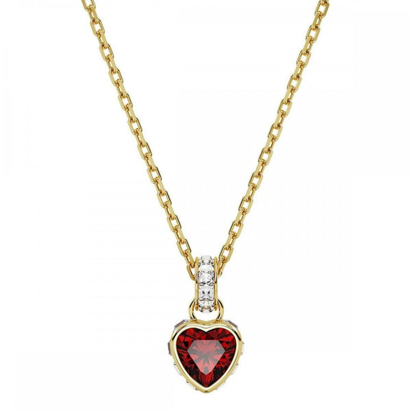 Swarovski Chroma Gold Plated Red Heart Necklace