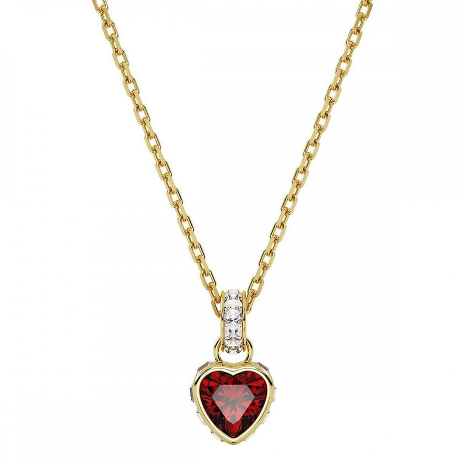 Swarovski Chroma Gold Plated Red Heart Necklace