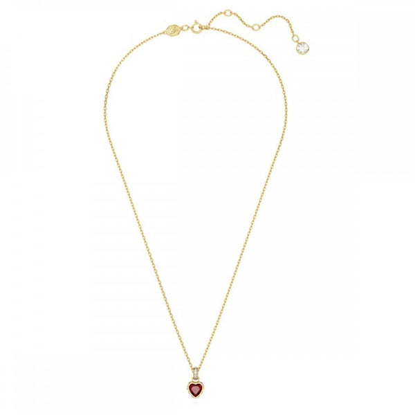 Swarovski Chroma Gold Plated Red Heart Necklace