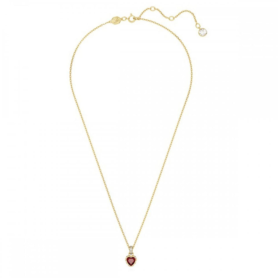 Swarovski Chroma Gold Plated Red Heart Necklace