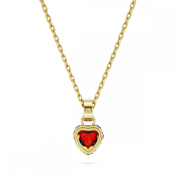 Swarovski Chroma Gold Plated Red Heart Necklace