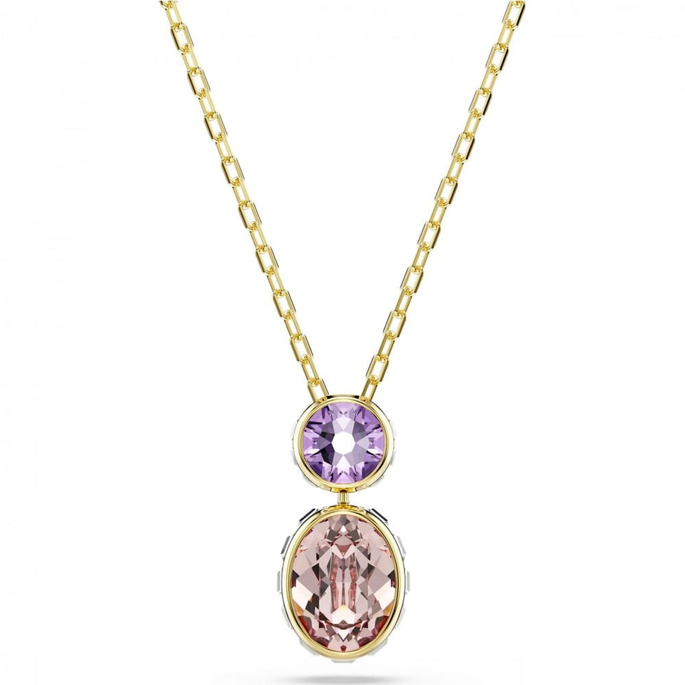 Swarovski Chroma Mixed Cuts Gold Tone Necklace