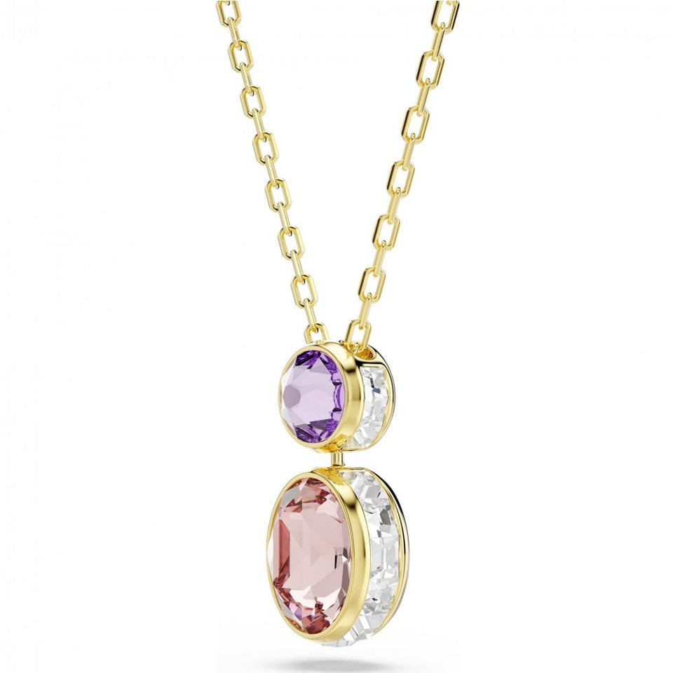 Swarovski Chroma Mixed Cuts Gold Tone Necklace
