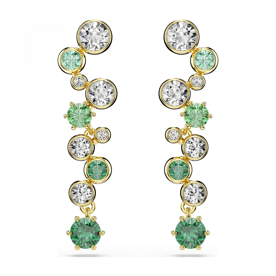 Swarovski Constella Gold & Green Stone Set Earring Drops