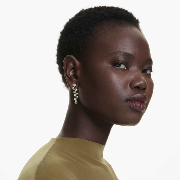 Swarovski Constella Gold & Green Stone Set Earring Drops
