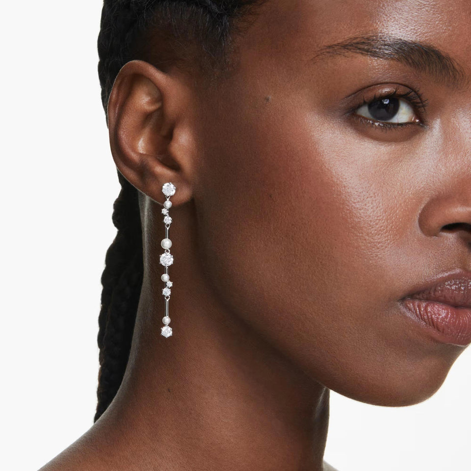 Swarovski Constella Mixed Stone Set & Pearl Drop Earrings
