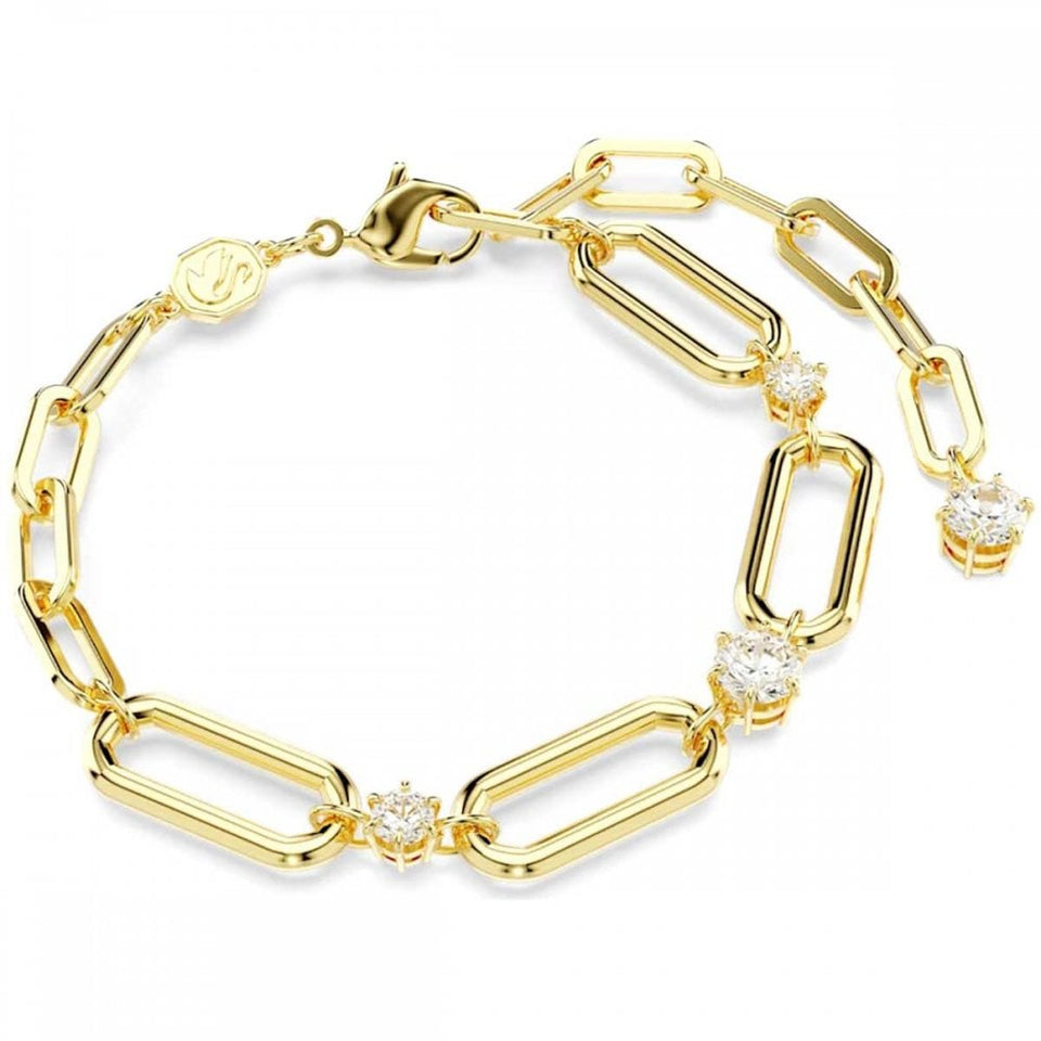 Swarovski Constella Open Link Gold Toned Stone Set Bracelet