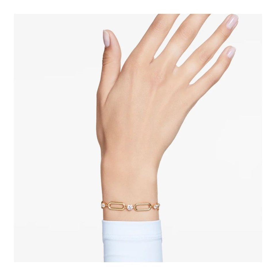 Swarovski Constella Open Link Gold Toned Stone Set Bracelet