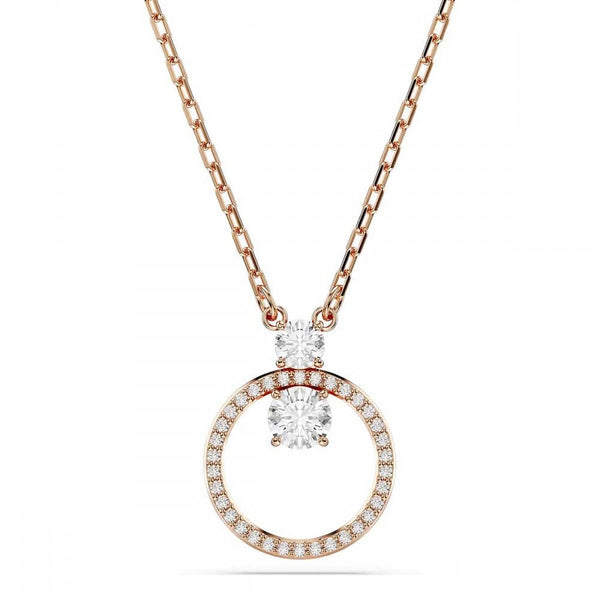 Swarovski Constella Round Cut Rose Gold Plated Circle Necklace