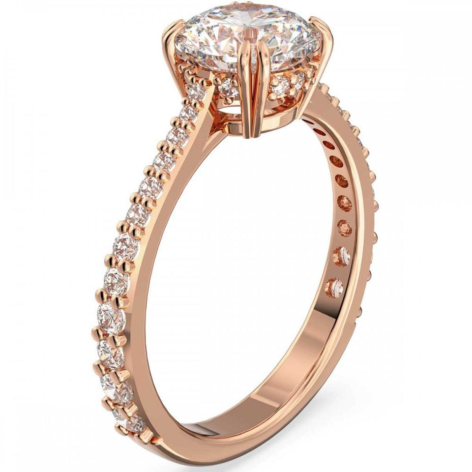 Swarovski Constella Round Cut Rose Gold Plated Ring
