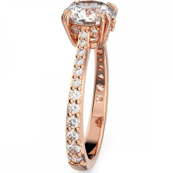 Swarovski Constella Round Cut Rose Gold Plated Ring