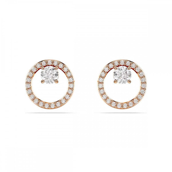 Swarovski Constella Round Cut Rose Gold Plated Stud Earrings