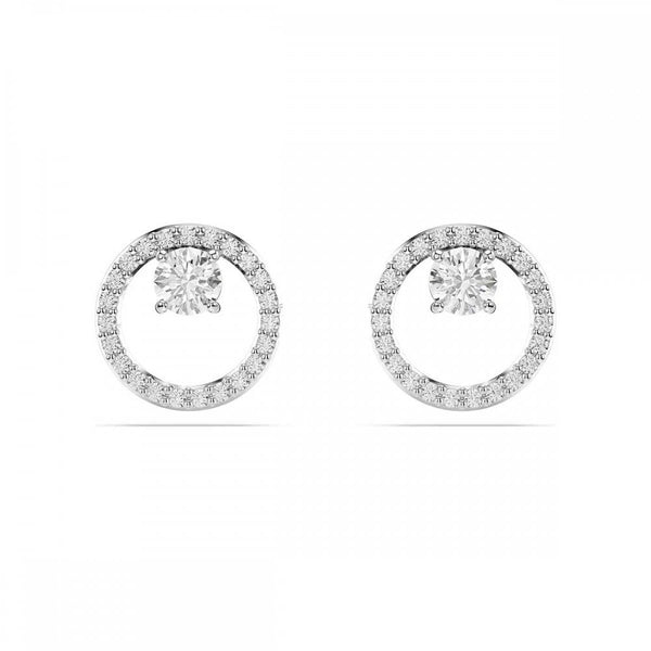 Swarovski Constella Round Cut Stone Set Circle Stud Earrings