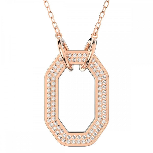Swarovski Dextera Octagon Cut Rose Gold Plated Necklace