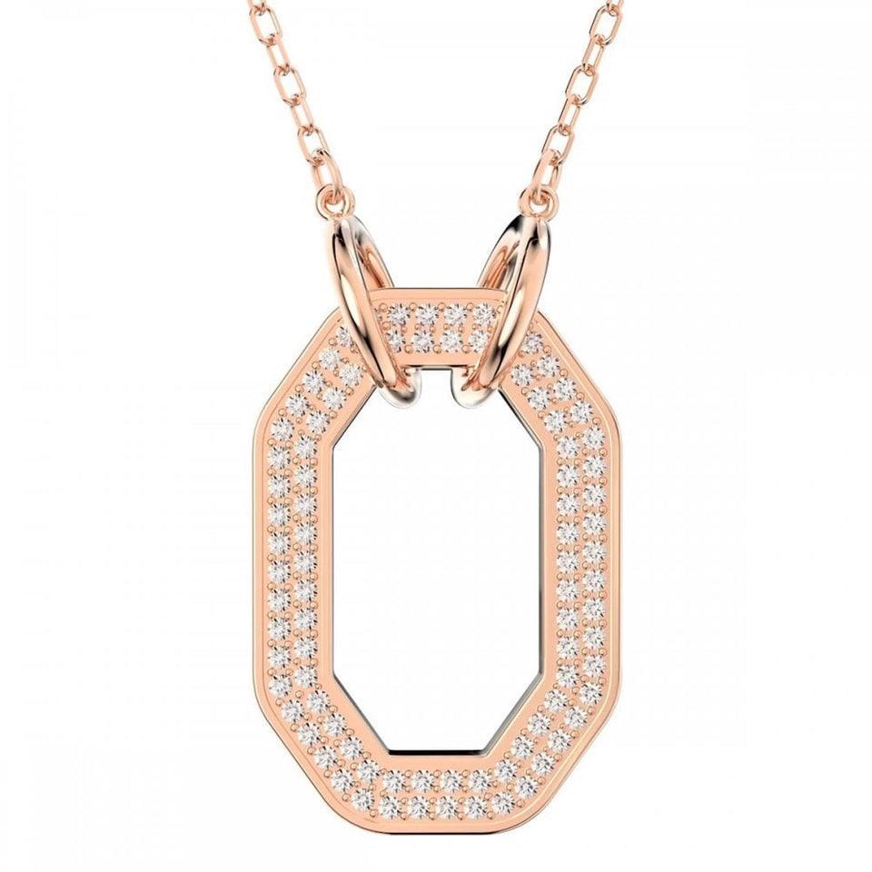 Swarovski Dextera Octagon Cut Rose Gold Plated Necklace