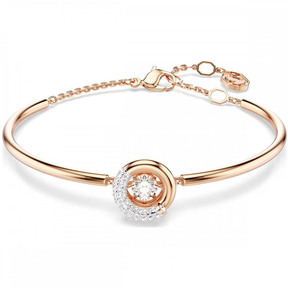 Swarovski Dextera Round Cut Rose Gold Plated Bangle Bracelet