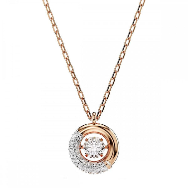 Swarovski Dextera Round Cut Rose Gold Plated Necklace