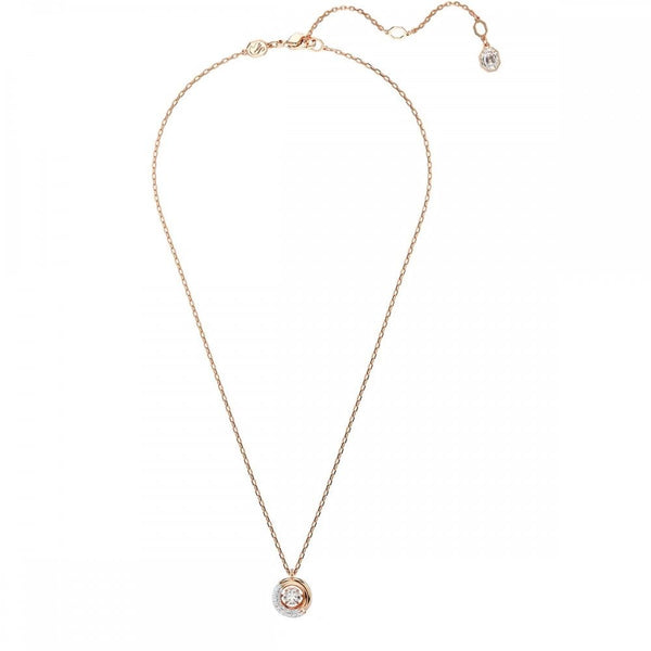 Swarovski Dextera Round Cut Rose Gold Plated Necklace