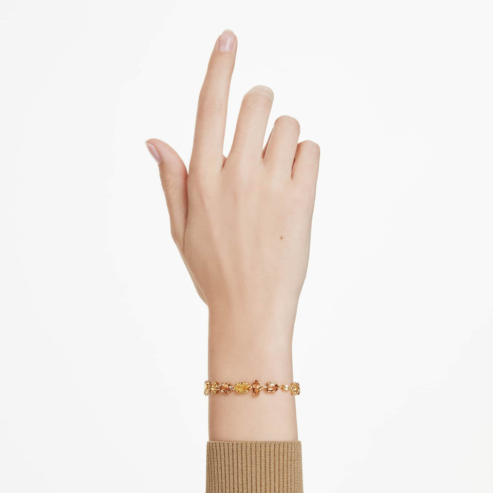 Swarovski Gema Mixed Cut Stones Gold Tone Bracelet