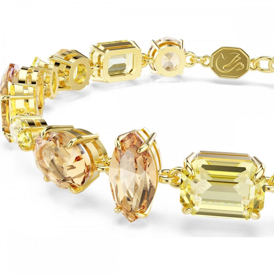 Swarovski Gema Mixed Cut Stones Gold Tone Bracelet