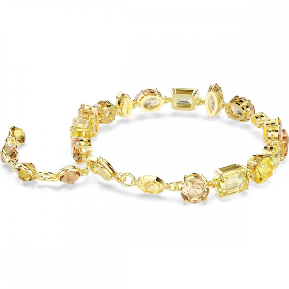 Swarovski Gema Mixed Cut Stones Gold Tone Bracelet
