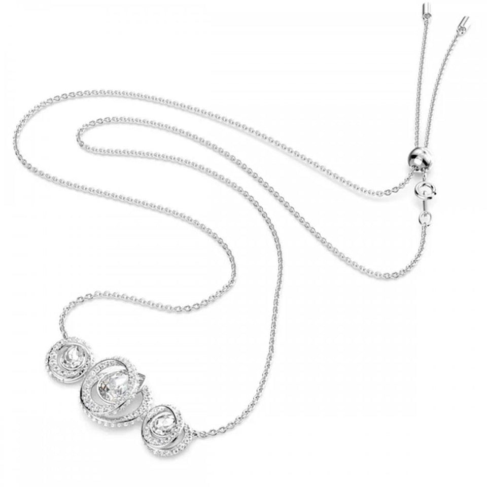 Swarovski Generation Triple Stone Set Interlocking Circle Necklace