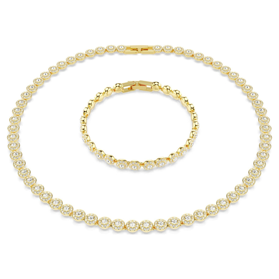 Swarovski Gold Plated Una Angelic Bracelet & Necklace Set
