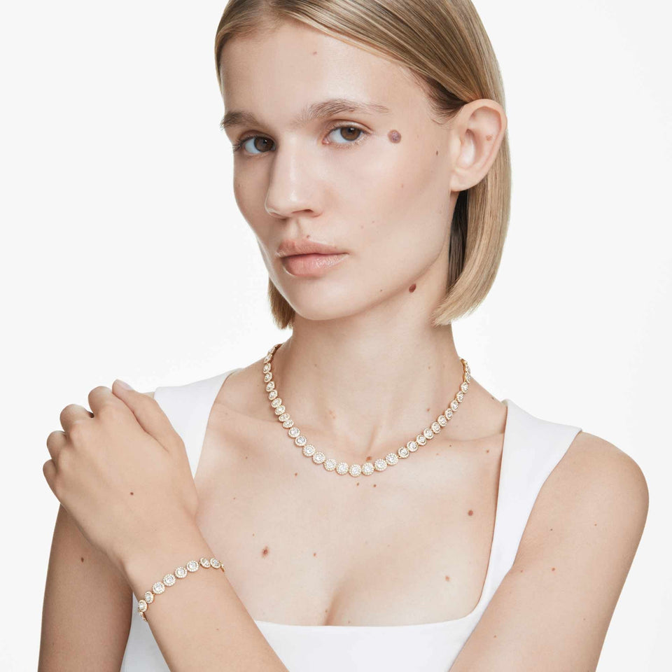 Swarovski Gold Plated Una Angelic Bracelet & Necklace Set