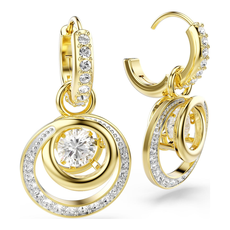 Swarovski Hyperbola Gold Tone Circles Earring Drops