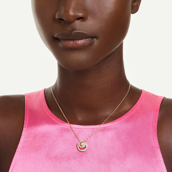 Swarovski Hyperbola Gold Tone Circles Necklace