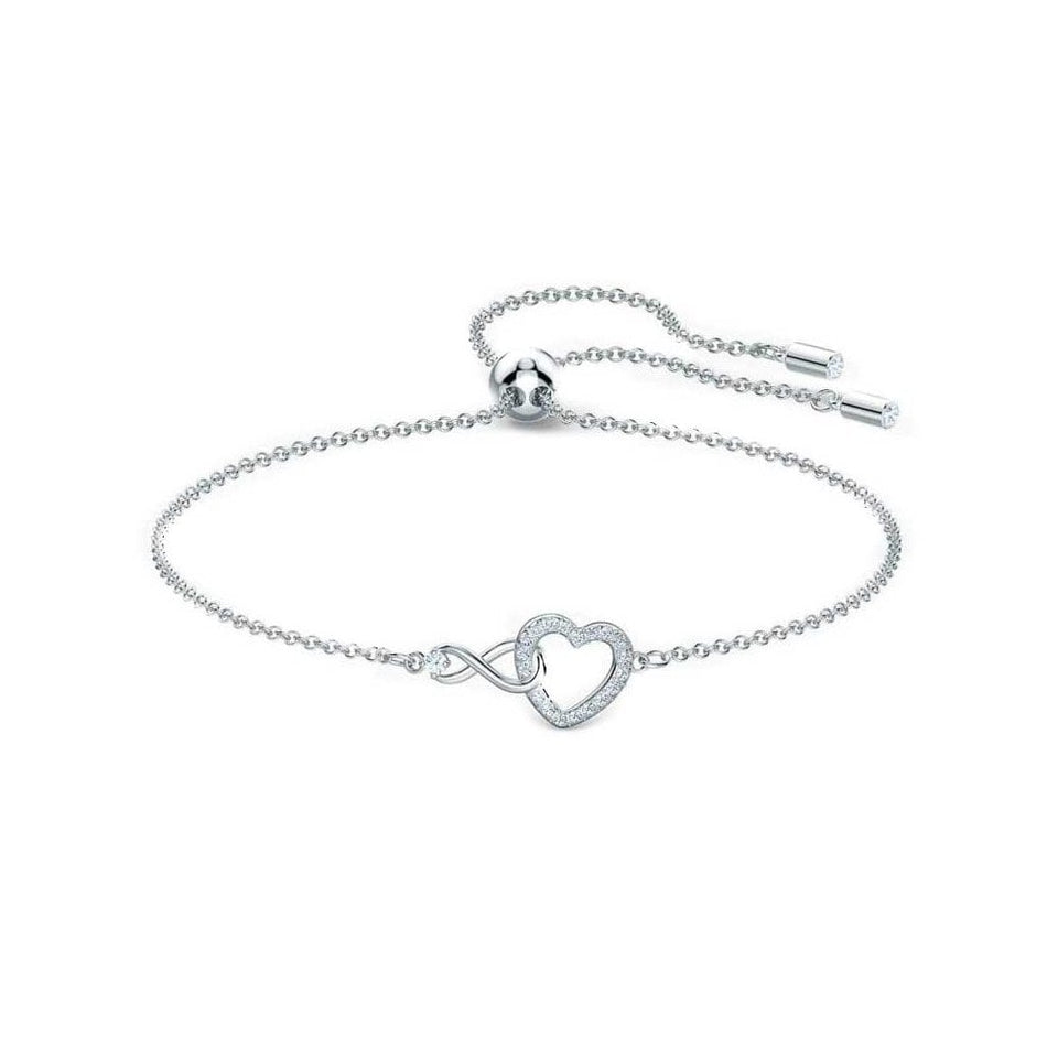 Swarovski Hyperbola Infinity & Heart Stone Set Bracelet